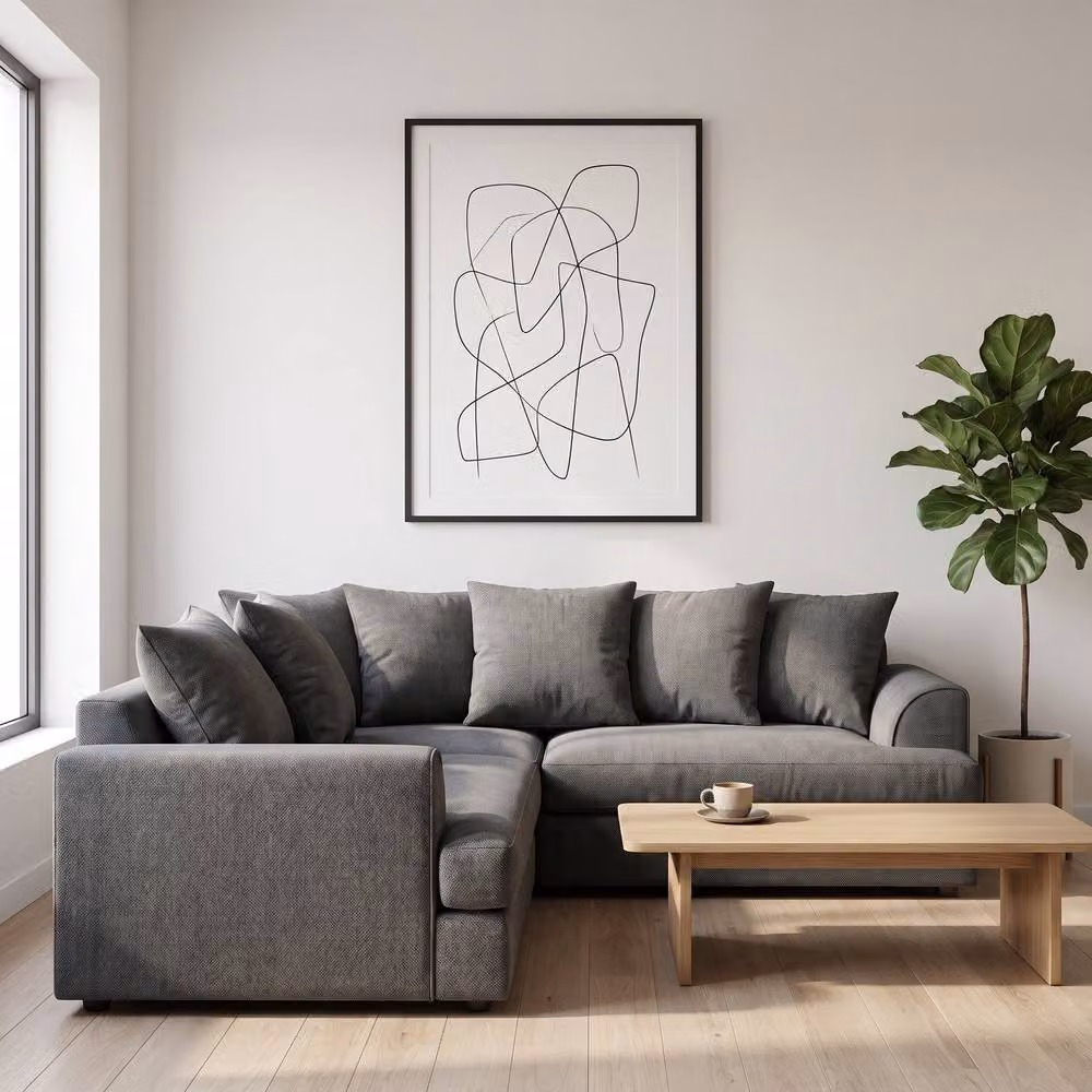 Abakus Direct Ferguson Relaxed Linen L-Shape Corner Sofa in Grey – 6