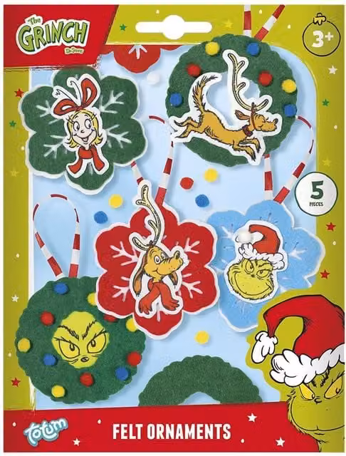 Totum The Grinch Multicolour Felt Christmas Hanging Pendant, 1 Pack