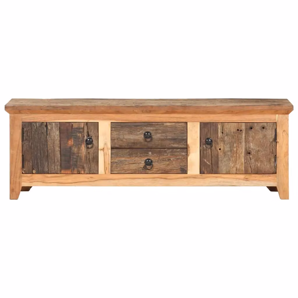 Berkfield Home Rustic TV Cabinet in Brown Solid Acacia and Reclaimed Wood, W/D/H: 120 x 30 x 40 cm – 2