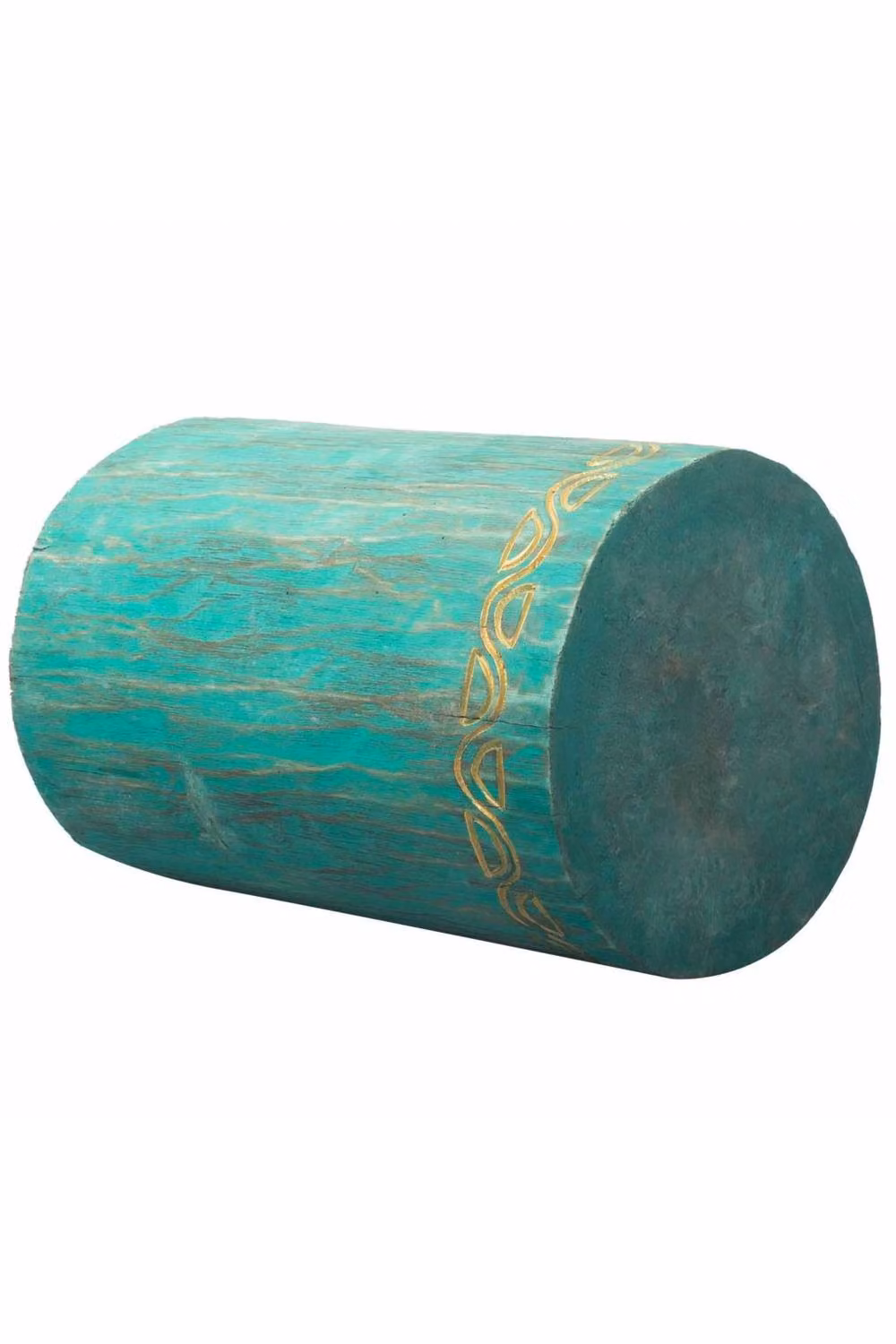 KDMD Turquoise Tribal Albasia Wood Stool and Side Table – 2
