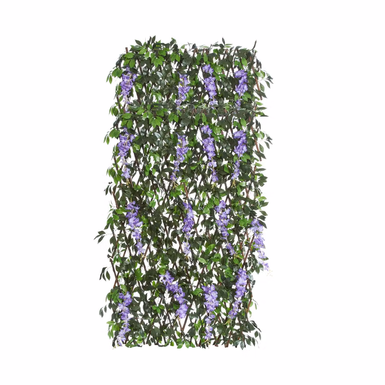 Marco Paul Artificial Wisteria Woven Willow Trellis Garden Privacy Screen in Green and Purple, W/H: 60 x 180 cm – 3