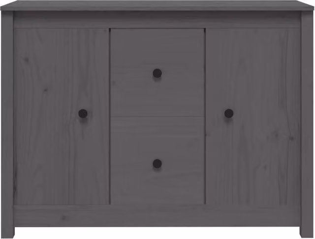 Berkfield Home Grey Solid Wood Pine Sideboard, W/D/H: 100 x 35 x 74 cm – 1