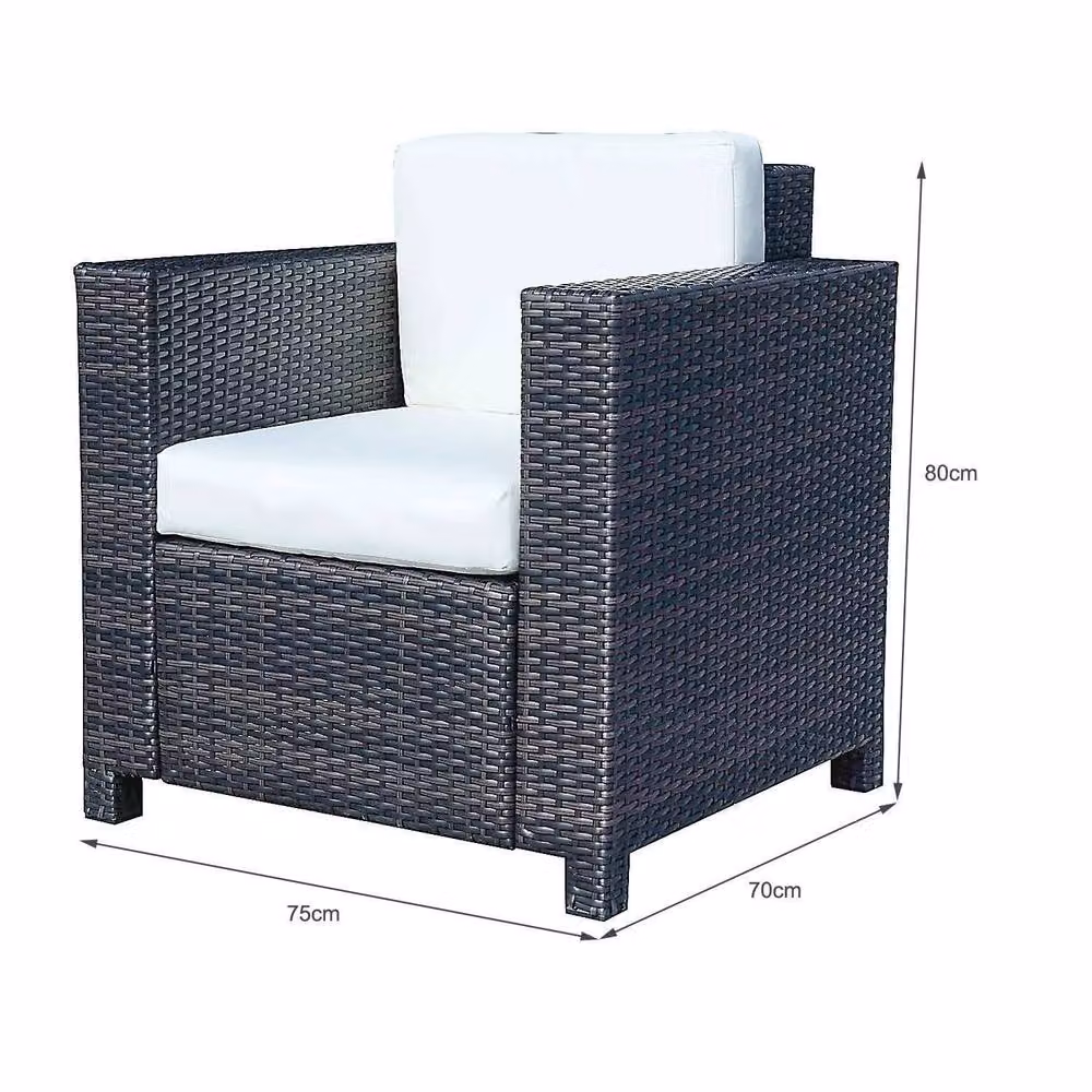 Wyld Haus Vamino Black PE Rattan Armchairs with Cream Cushions, Set of 2 – 3