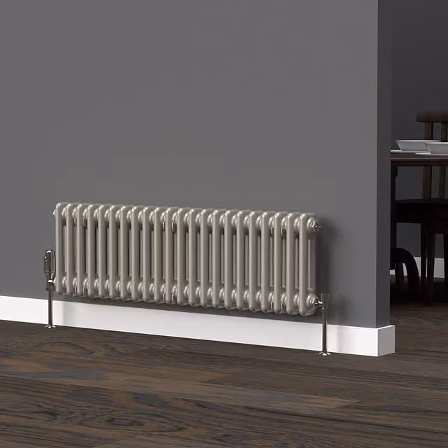 Lux Heat Horizontal Column Radiator in Dune Grey, H: 101.0 cm x W: 30.0 cm