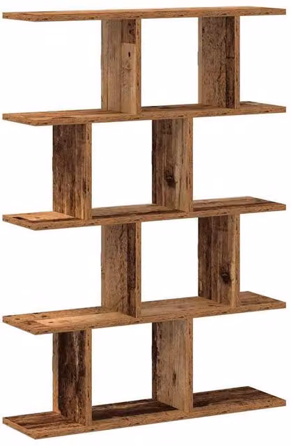 Berkfield Home Wall Mounted 12 Compartment Cube Shelf in Brown Rustic Old Wood