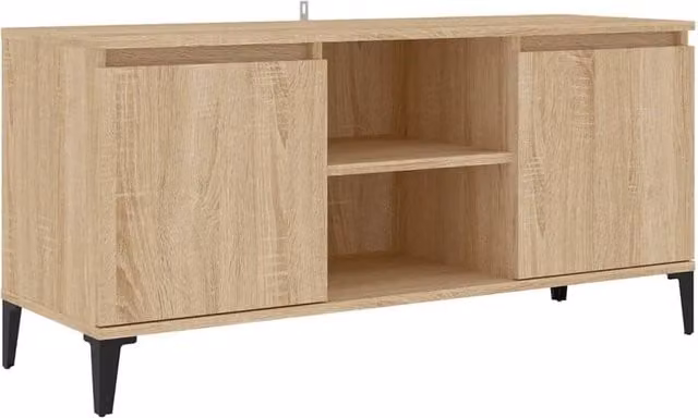 Berkfield Home Industrial TV Cabinet in Sonoma Oak and Beige with Metal Legs, W/D/H: 103.5 x 35 x 50 cm – 1