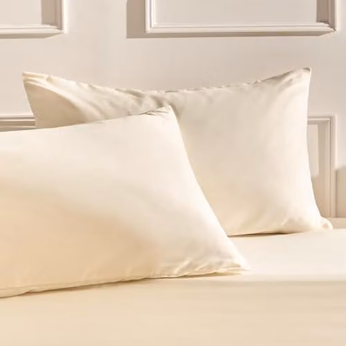 OHS 2 Pack Soft Microfibre Housewife Pillowcases with Envelope Closure, Beige