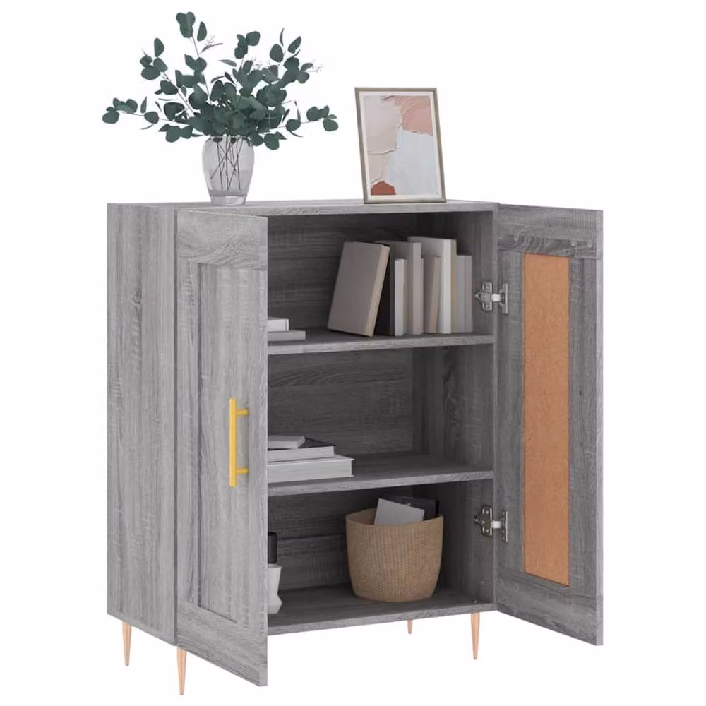Berkfield Home Grey Sonoma Sideboard in Matt MDF, W/D/H: 69.5 x 34 x 90 cm – 2