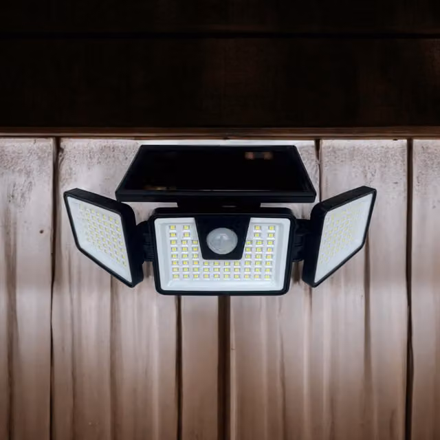 Lighting Legends Panoramic PIR Solar Motion Security LED Floodlight - Black