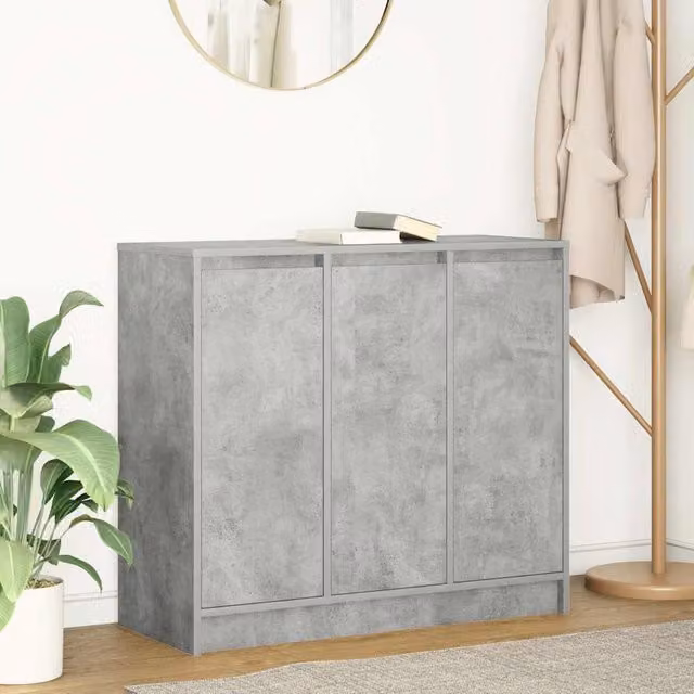 Berkfield Home Industrial Sideboard in Concrete Grey, W/D/H: 85 x 34 x 76 cm – 1