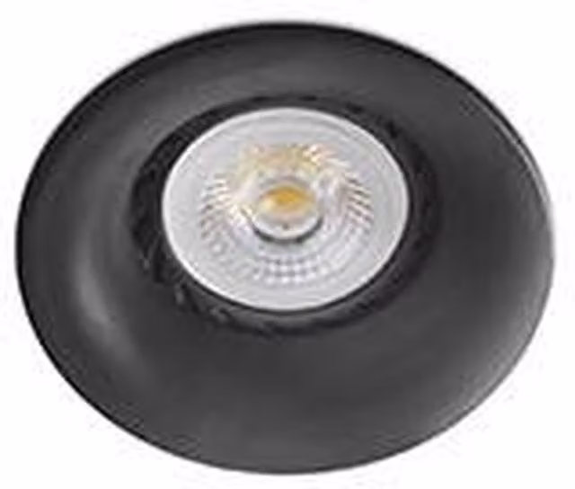 Faro Neon Adjustable Round Recessed Downlight in Black