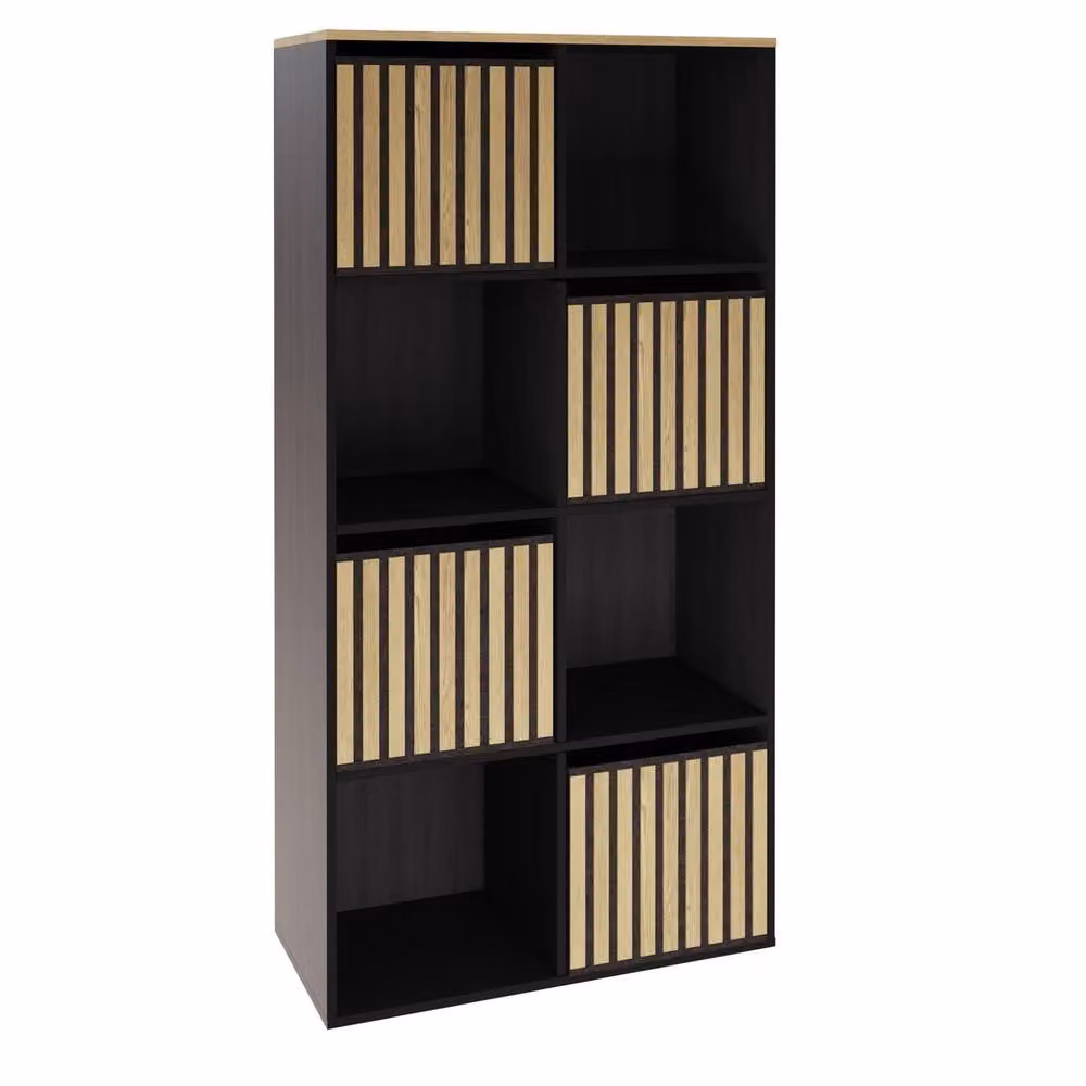 FORGEVIO Modern Cube Storage Unit Organiser in Black Matt MDF – 3