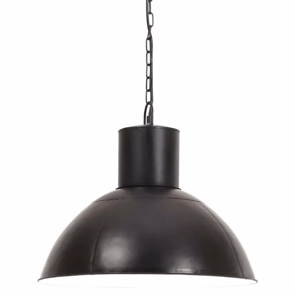 Berkfield Home Round Industrial Hanging Lamp, Black, Diameter: 48 cm, E27, 25 W – 2