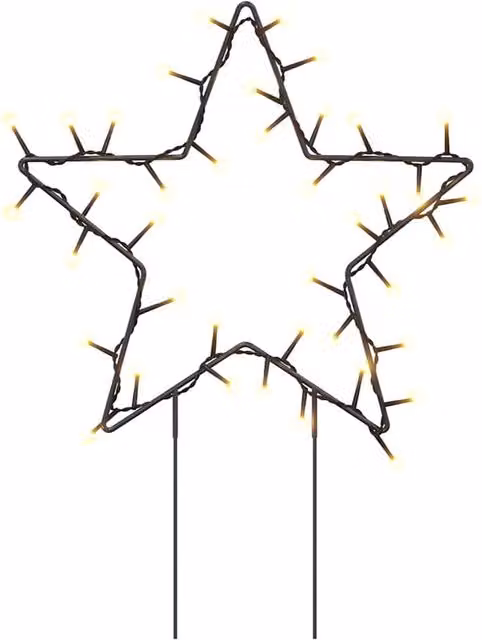 Berkfield Home Warm White Christmas Star Light Decorations with Spikes, 3 Piece Set, 50 LEDs, Black, Height: 29 cm – 1