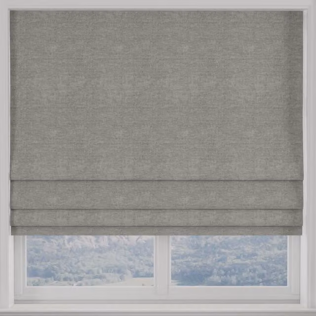 Terrys Luxuria Made to Measure Blackout Roman Blind in Grey Silver Polyester