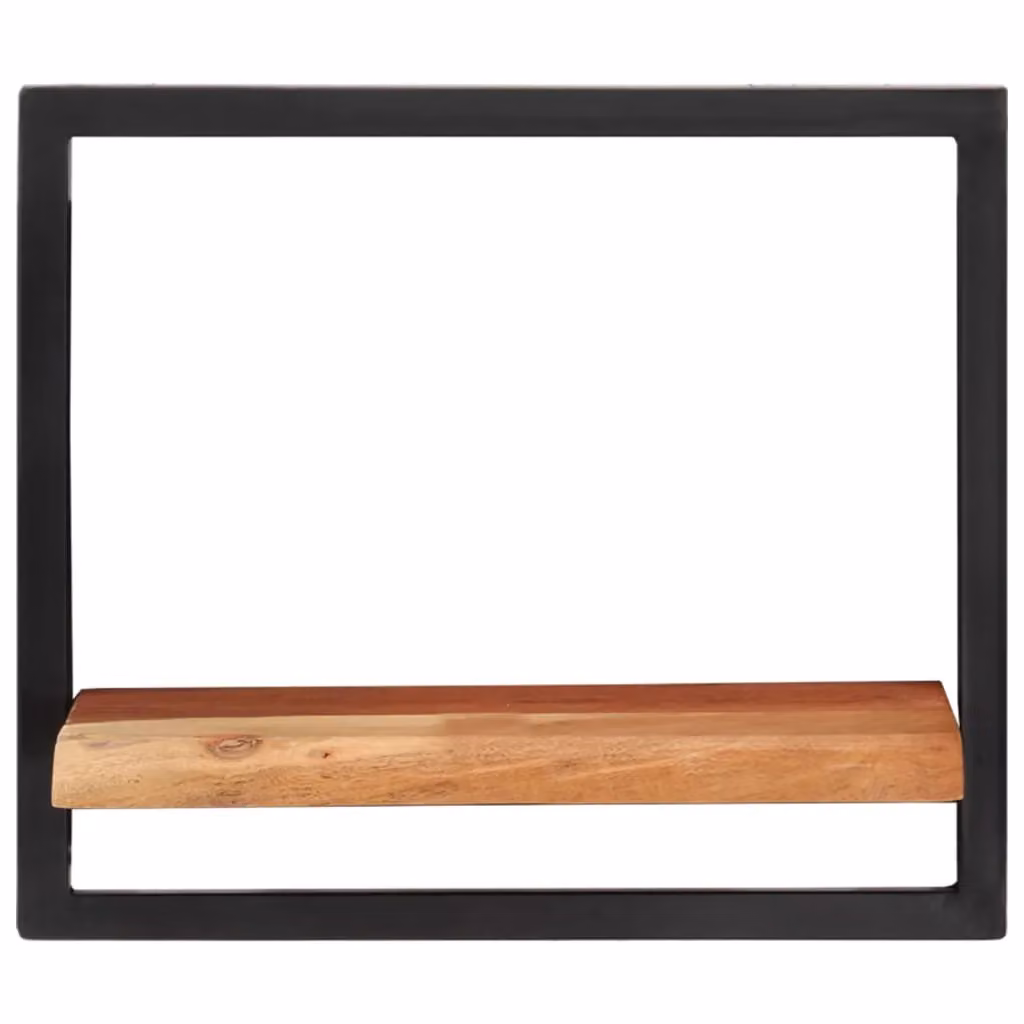 Berkfield Home Set of 2 Industrial Wall Mounted Shelves in Brown Acacia Wood and Steel, W/D/H: 40 x 24 x 35 cm – 2
