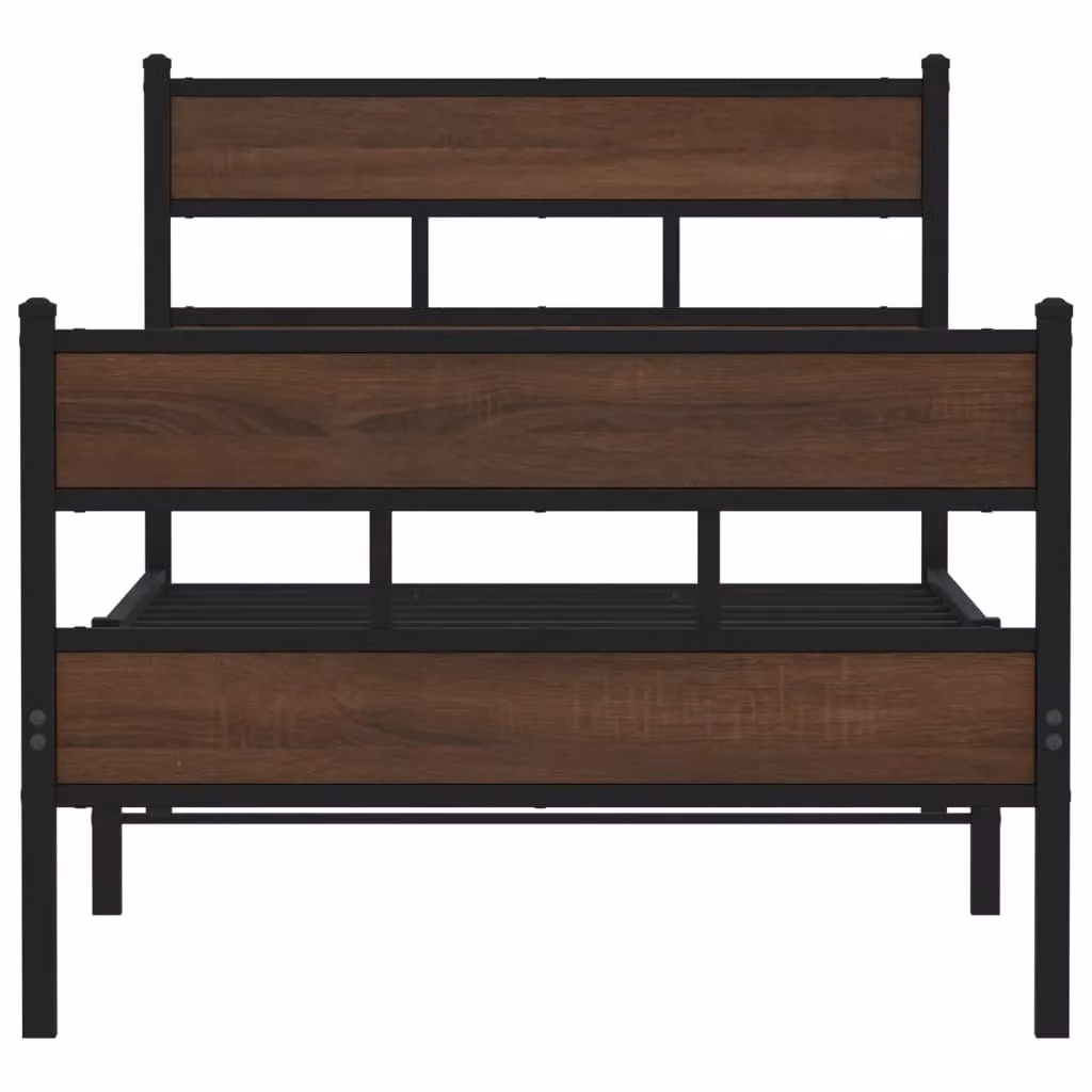 Berkfield Home Metal Bed Frame with Headboard and Footboard in Brown, W/D/H: 100 x 200 cm – 3