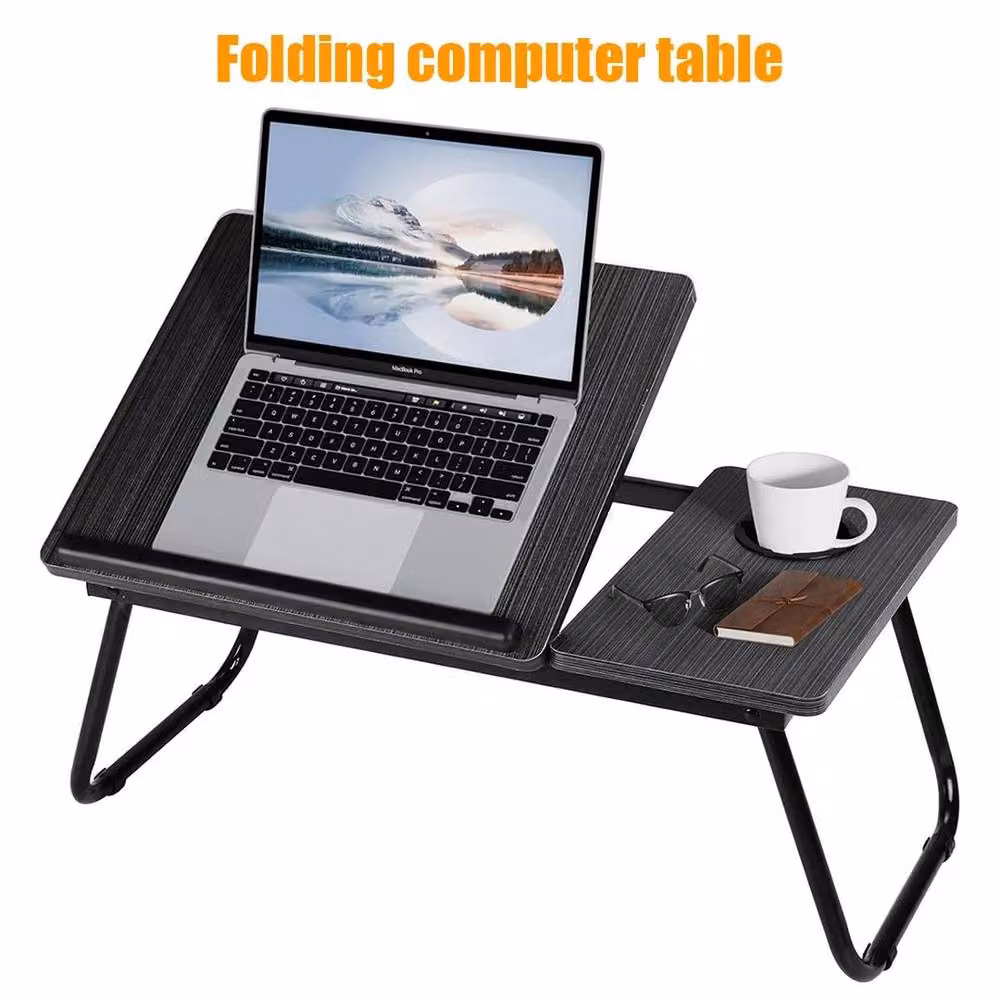 FORGEVIO Black Adjustable Folding Laptop Table Stand and Bed Tray with 5 Height Levels – 2