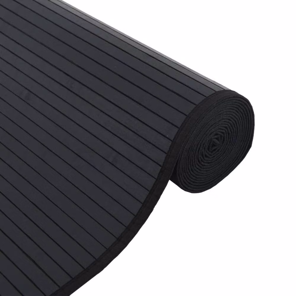 Berkfield Home Rectangular Bamboo Rug in Black, W/D/H: 60 x 400 cm – 4