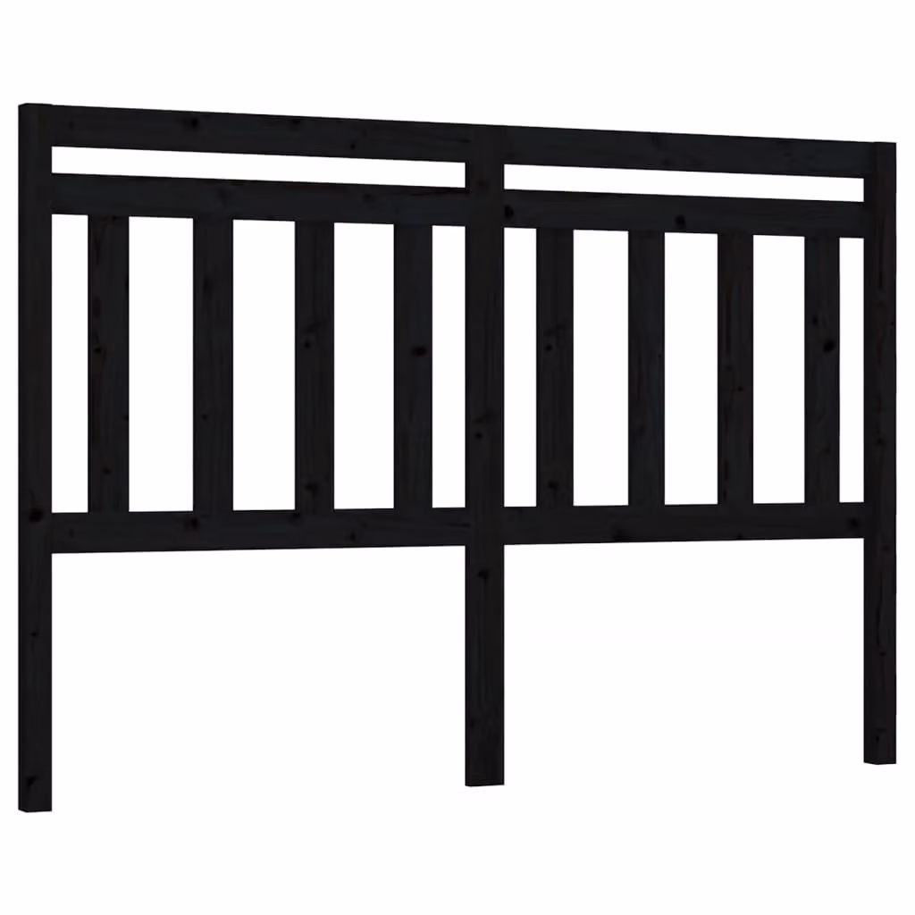 Berkfield Home Black Solid Wood Pine Bed Headboard, W: 166 cm, D: 4 cm, H: 100 cm – 2