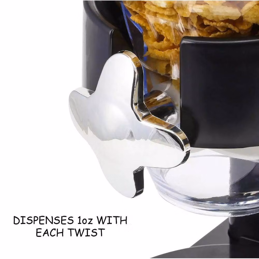KORVIXA Double Cereal Dry Food Storage Dispenser, Black, W: 100 cm, D: 15 cm, H: 15 cm – 3