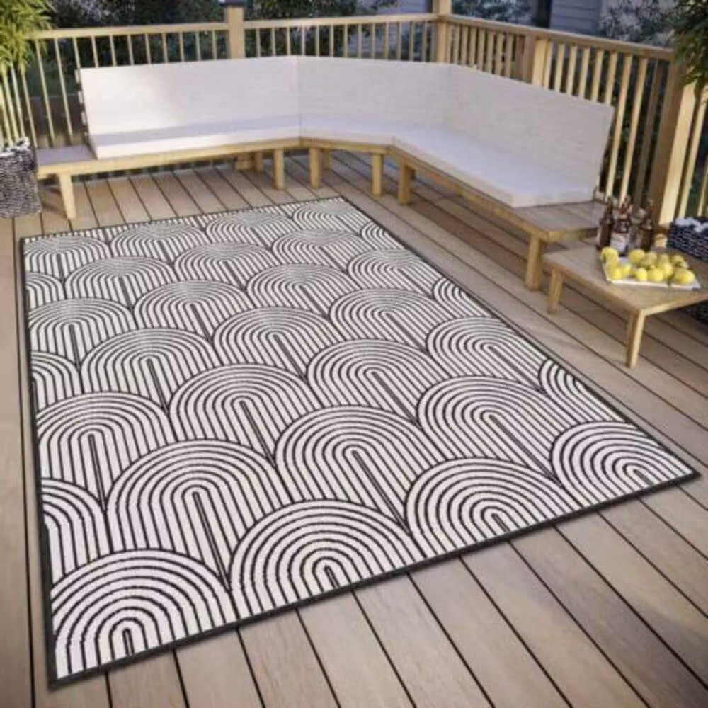 THE RUGS Pangli Reversible Flatweave Indoor Outdoor Rug in Black, W: 80 cm, L: 150 cm – 5