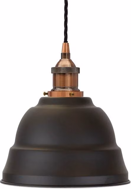 SE Home Lincoln Matt Black and Antique Copper Pendant Light