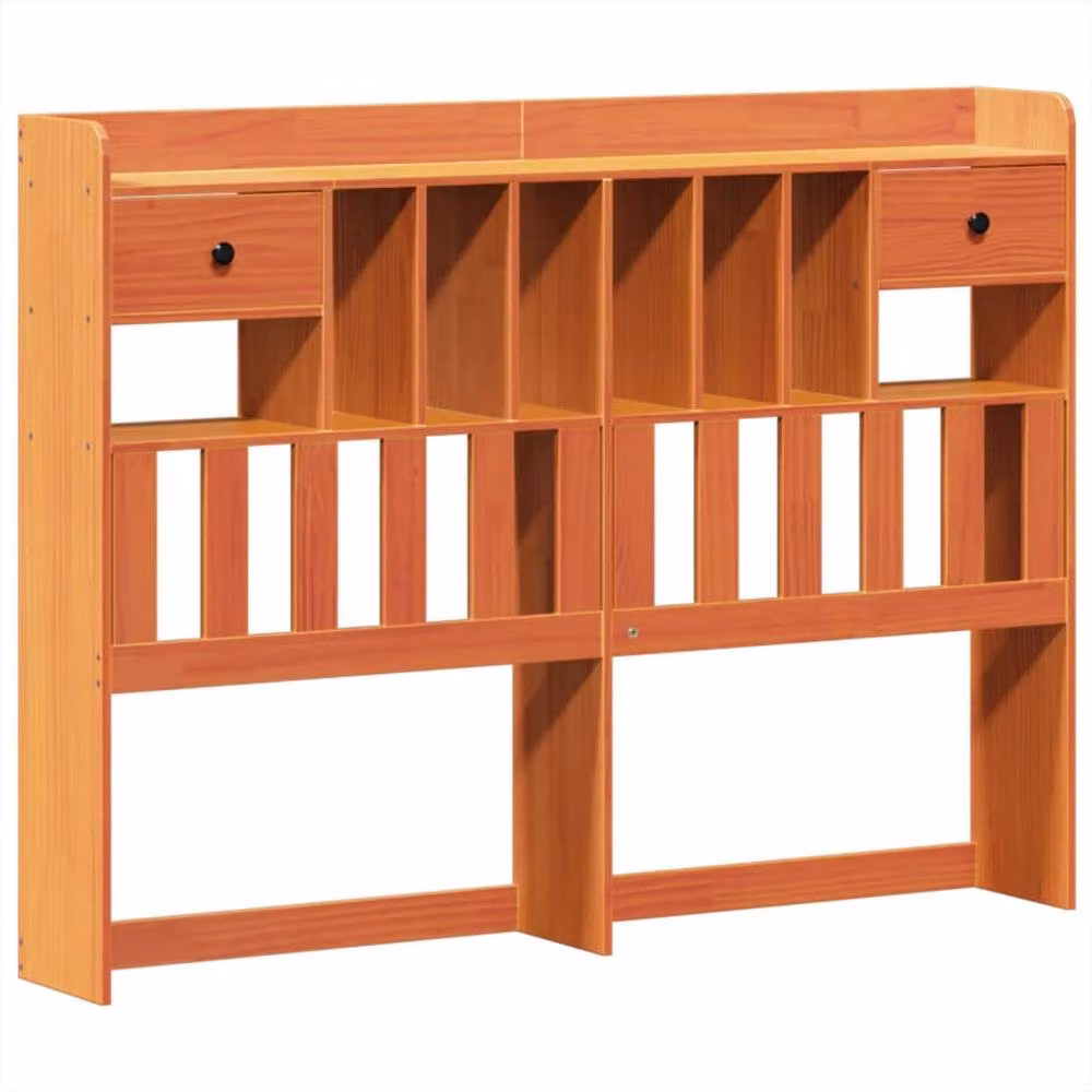 Berkfield Home Solid Pine Decorative Bed Frame in Wax Brown, W/D/H: 160 x 200 x 166 cm – 3