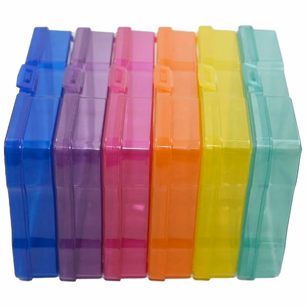 KORVIXA Multicoloured Photo and Craft Storage Box in White and Transparent Plastic, W/D/H: 12.7 x 12.7 x 12.7 cm – 2