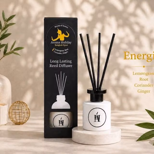 AromaHoliday Bangkok Luxury Travel Destination 100ml Reed Diffuser in Multicolour and White – 1