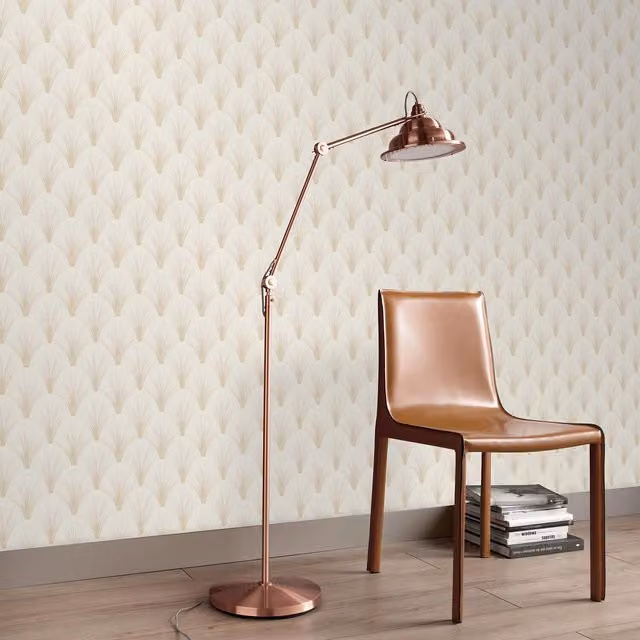Erismann Avantgarde Abstract Geometric Art Deco Vinyl Wallpaper in Gold and Beige