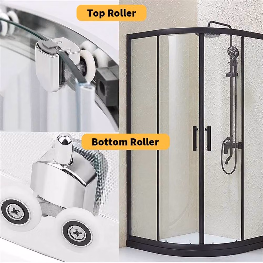 NESTLUNE Silver Shower Screen Door Rollers and Runners, 8 x 23mm – 4