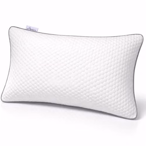 Aamira Premium Orthopaedic Shredded Memory Foam Pillow with Removable Bamboo Cover, White, W/D/H: 70 x 45 cm – 1