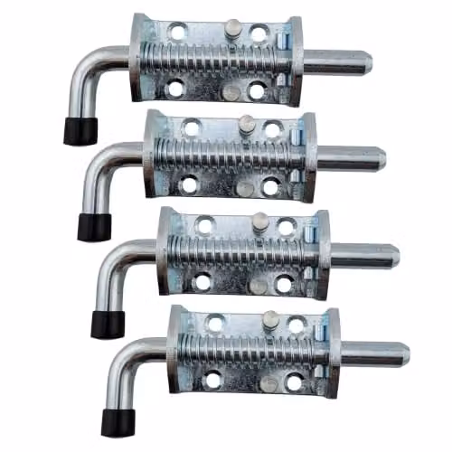 OKODOKO Spring-Loaded Barrel Bolt Latch, 4-Pack, Steel, Silver – 2