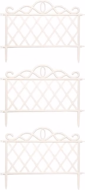 Redwood Leisure 3 Pack of White Plastic Garden Border Fences
