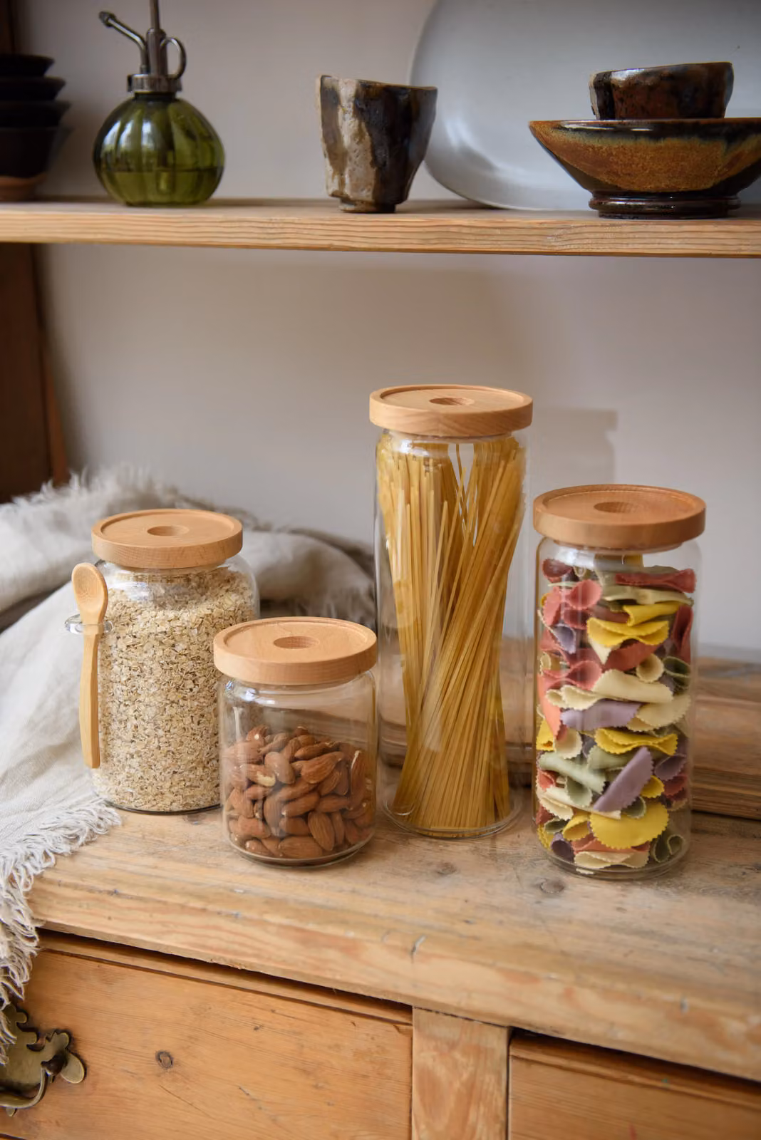 KitchenCraft Idilica Airtight Glass Storage Jar Set, 3 Piece, Transparent – 3