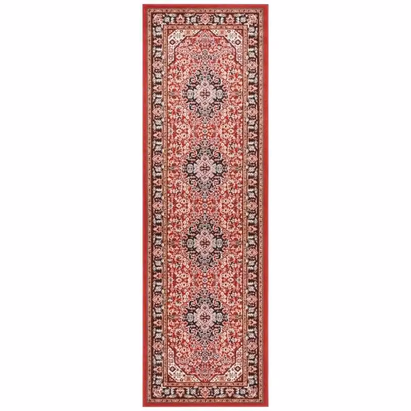THE RUGS Design Oriental Skazar Isfahan Round Rug, Multicolour Red Green and Black, Diameter: 160 cm – 4