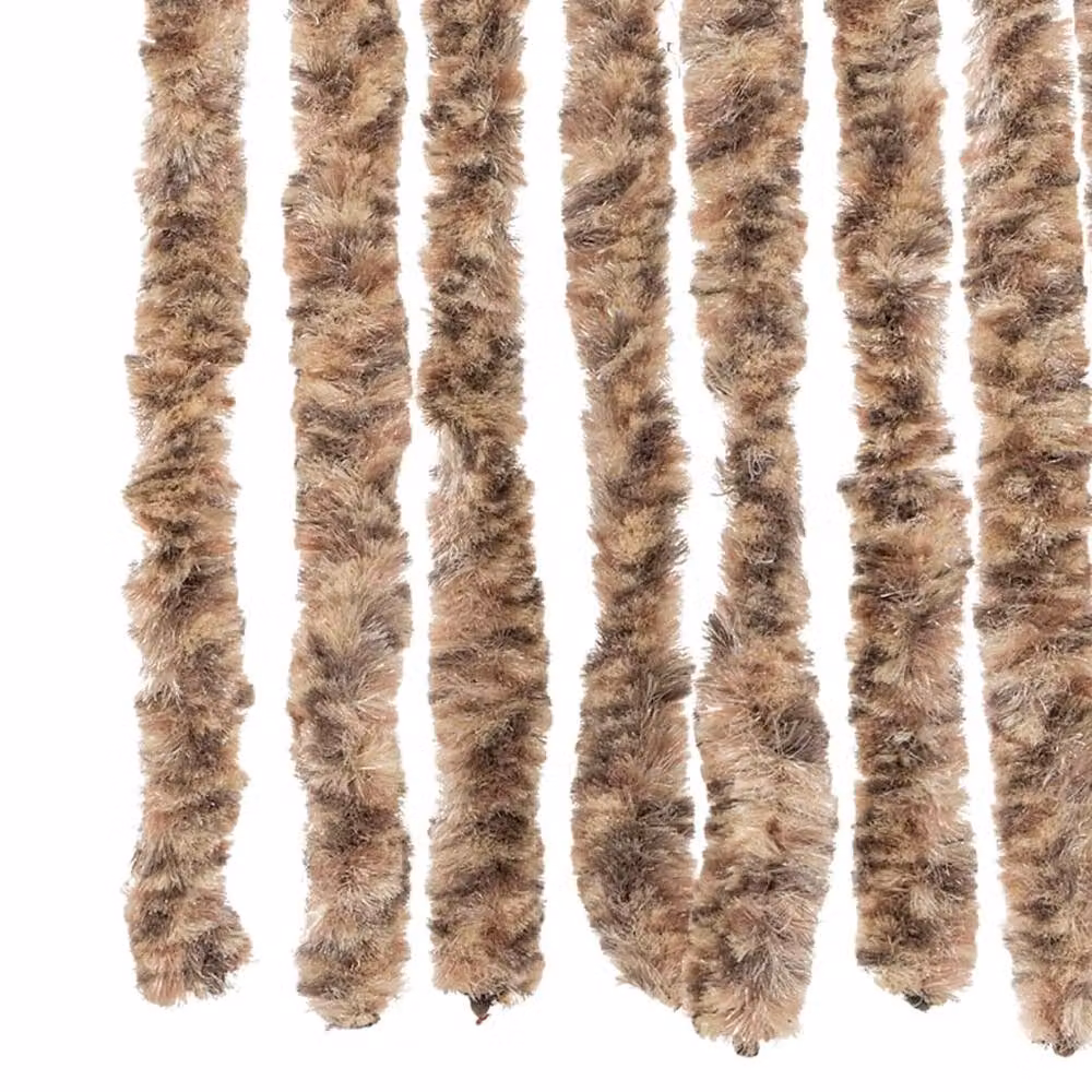 Berkfield Home Chenille Thermal Insulating Fly Curtain in Beige and Brown, W/H: 90 x 220 cm – 5