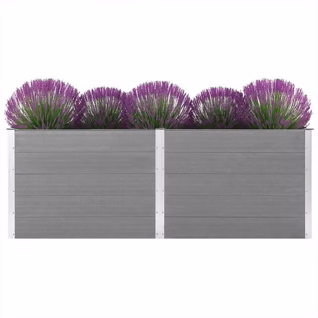 Berkfield Home Garden Grey WPC Raised Bed W/D/H: 250 x 100 x 91 cm – 1