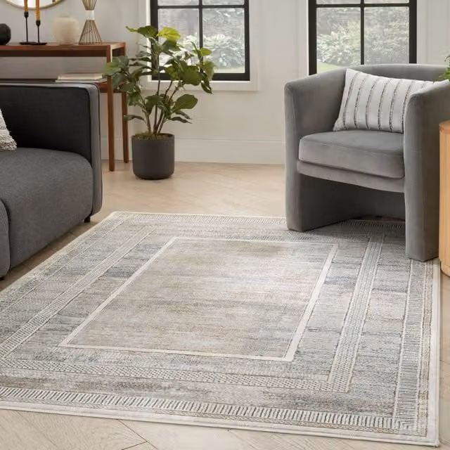 The Rug Shop UK Modern Geometric Abstract Multicolour Polyester Easy Care Rug W: 240 cm, D: 300 cm