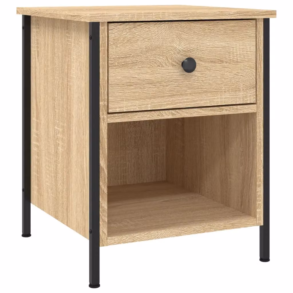 Berkfield Home Set of 2 Sonoma Oak Bedside Cabinets in Brown, W/D/H: 40 x 42 x 50 cm – 3