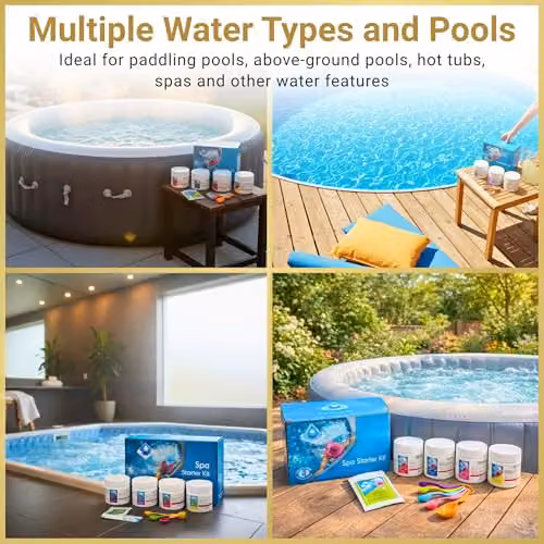 SHATCHI Granulated Chlorine and pH Starter Kit for Above Ground and Inflatable Pools, 2.2 kg – 4