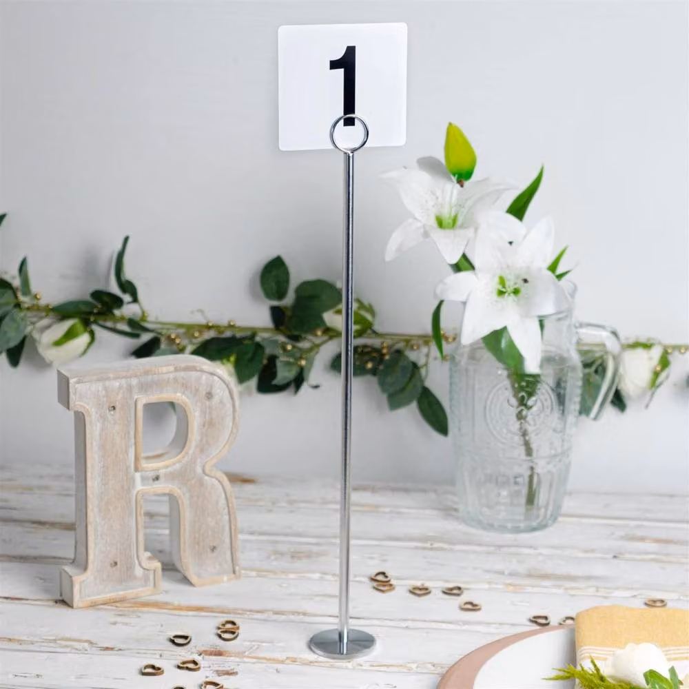 Havendro 12-Piece Silver Table Number Card Holders for Place Names, Menus and Photos, Height: 46 cm – 2