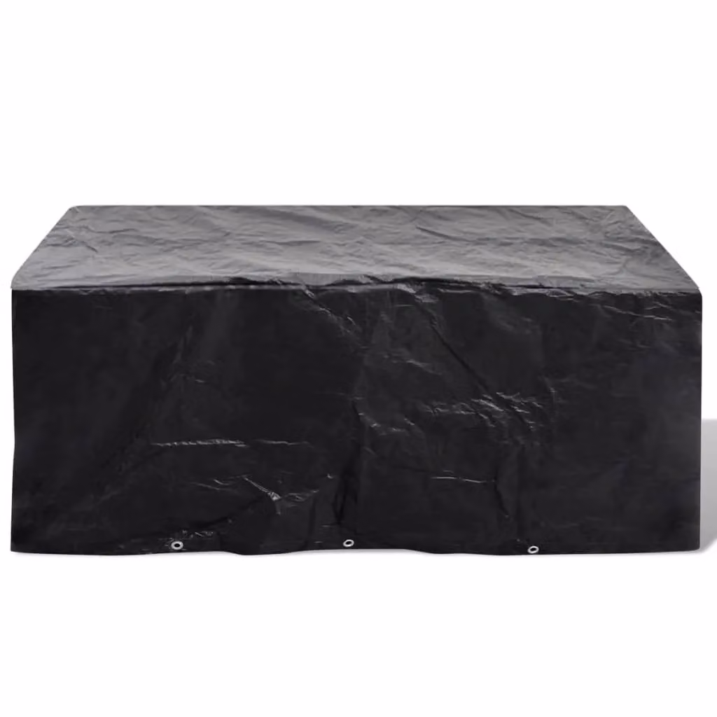 Berkfield Home Black Water Repellent Garden Furniture Cover for 6 Person Poly Rattan Sets, W: 240 cm, D: 140 cm – 2