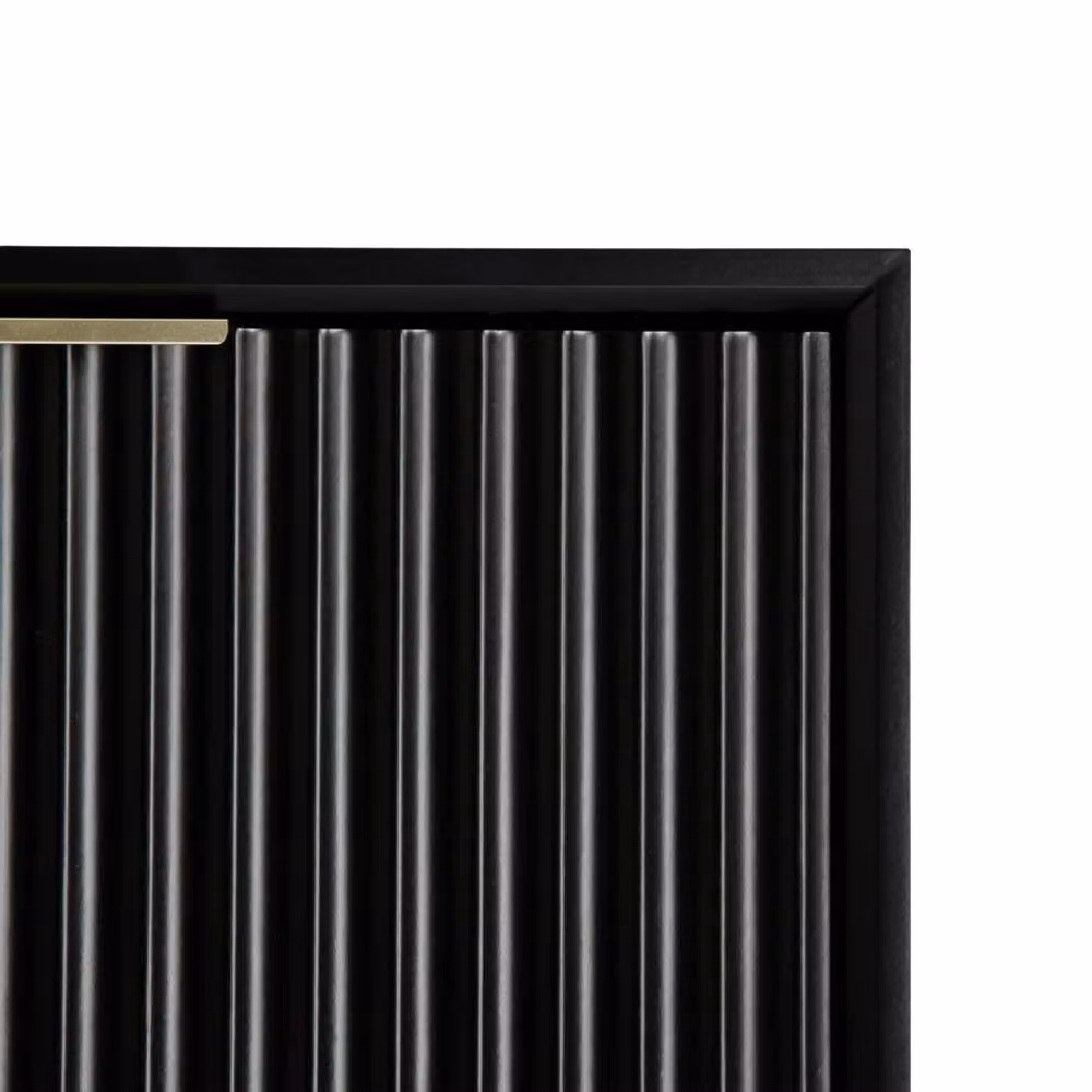 Home Garden Direct Monza Mid-Century Shoe Storage Cabinet with Fluted Doors in Black – 5
