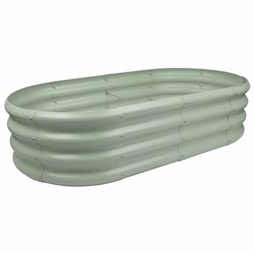Harbour Housewares Raised Garden Bed in Green, Galvanised Steel Bottomless Planter, W/D/H: 120 x 60 x 30 cm – 1