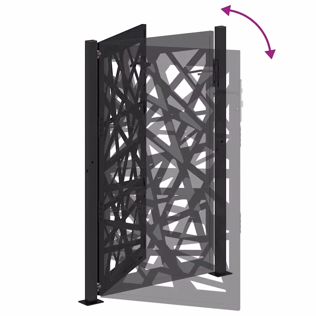 Berkfield Home Black Steel Garden Gate, W: 105 cm, H: 155 cm – 4
