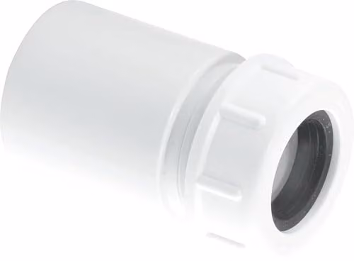 McAlpine White ABS Plastic Reducer with 1 1/4 inch Plain Tail and 19/23mm Universal Connection