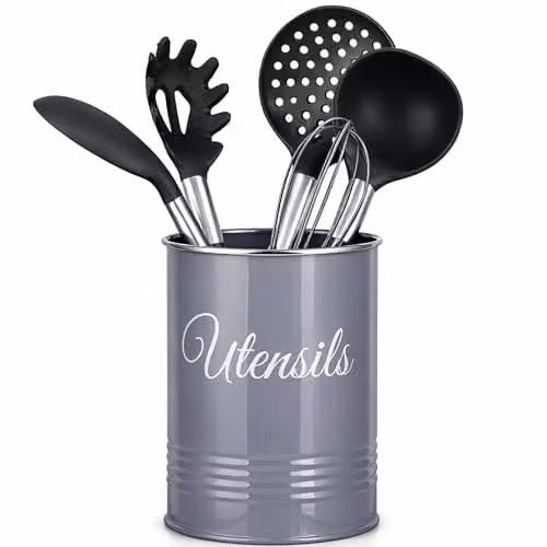 Innoteck Metal Utensil Holder and Cutlery Organiser in Grey – 1
