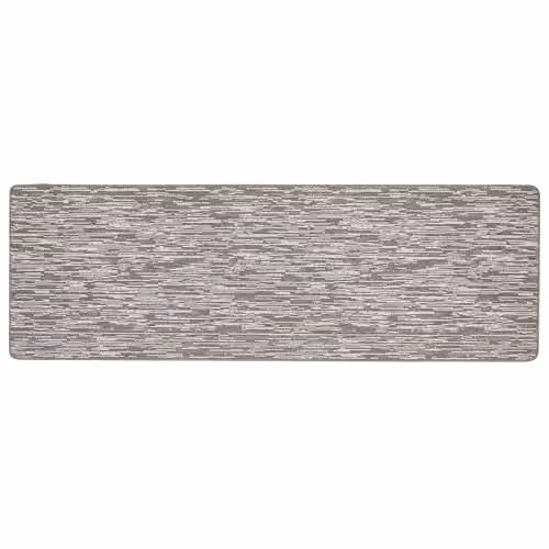 My Mat Silver Broken Stripe Stain Resistant Non-Slip Kitchen Runner, W: 67 cm, L: 200 cm